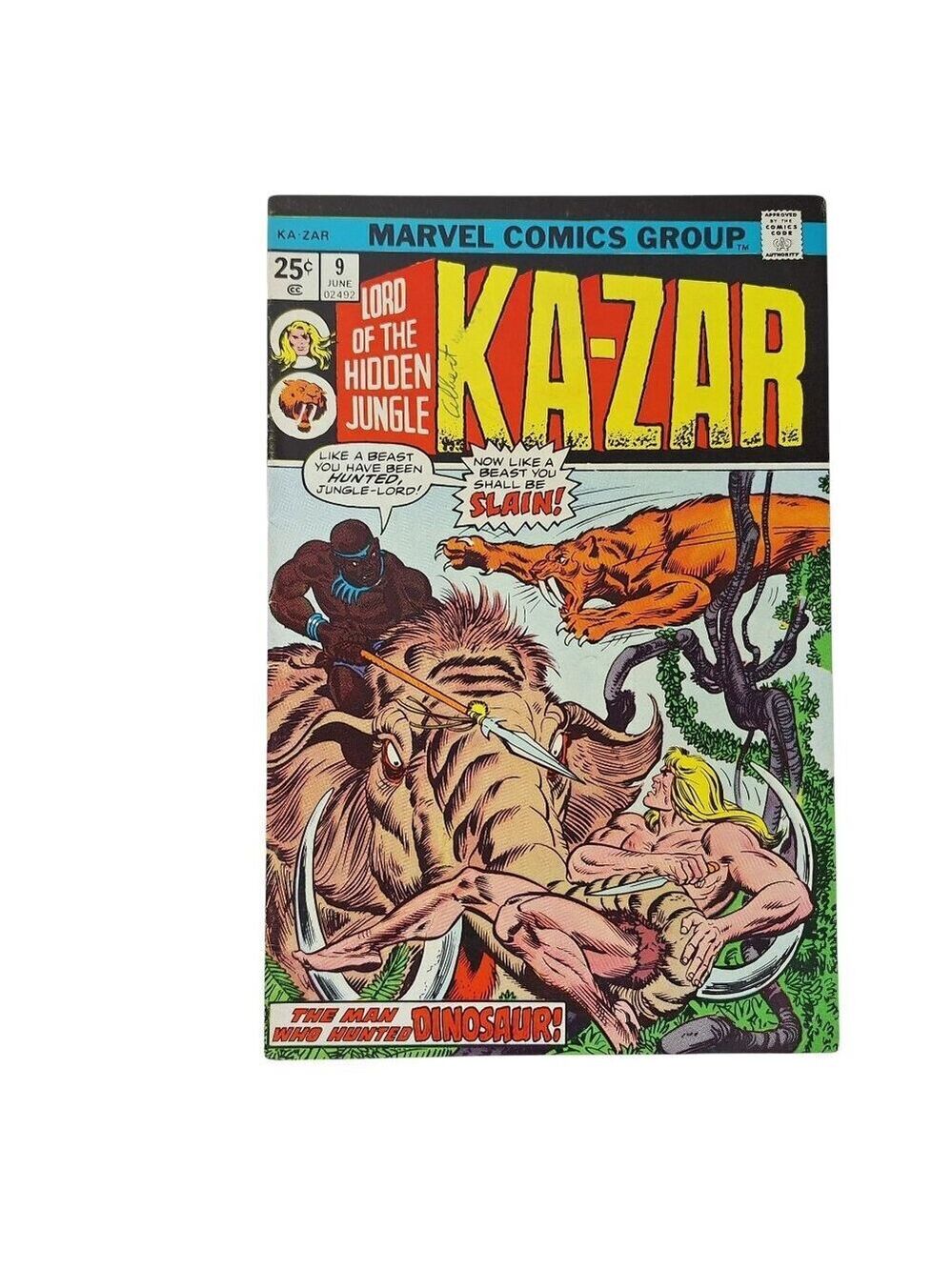 Marvel Ka-Zar Comic Book 9 1975